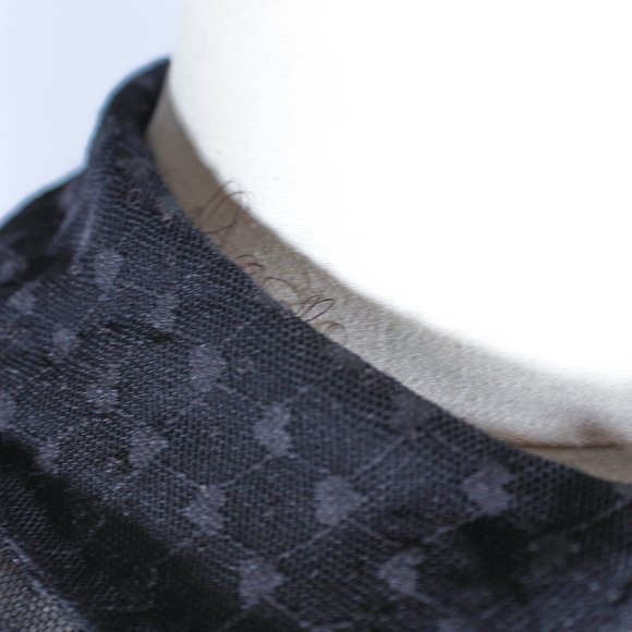 Mesh Poncho with Heart Patterned Detailing Sheer Gothic Pretty Retro Aesthetic - Picture 6 of 8